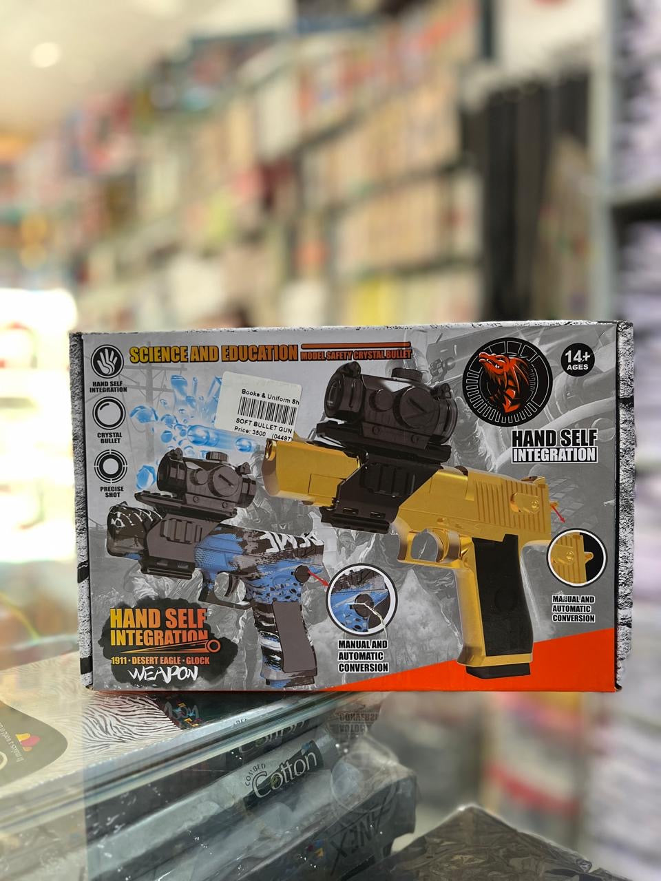 Crystal Bullet Toy Pistol – Manual & Automatic Conversion (BLUE COLOR)