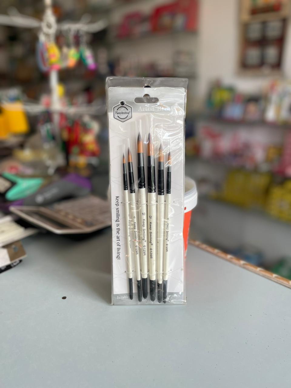 Round Artist Brush Set (6 Pcs – 6129R, Sizes 2, 4, 6, 8, 10, 12)