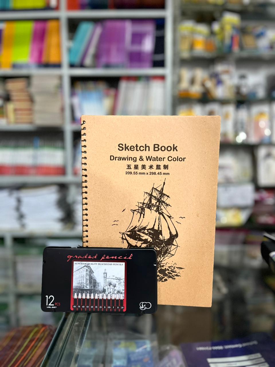 Artist Starter Combo – Sketch Book + Graded Pencil Set (12 PCS)