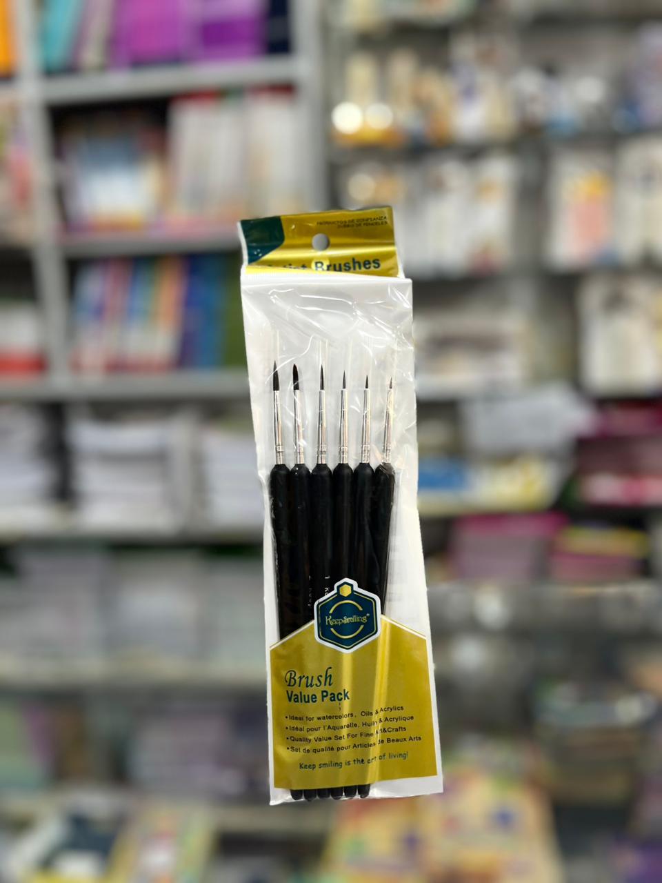 Keep Smiling Brush Value Pack (6 PCS) – Multi-Purpose Painting Brushes