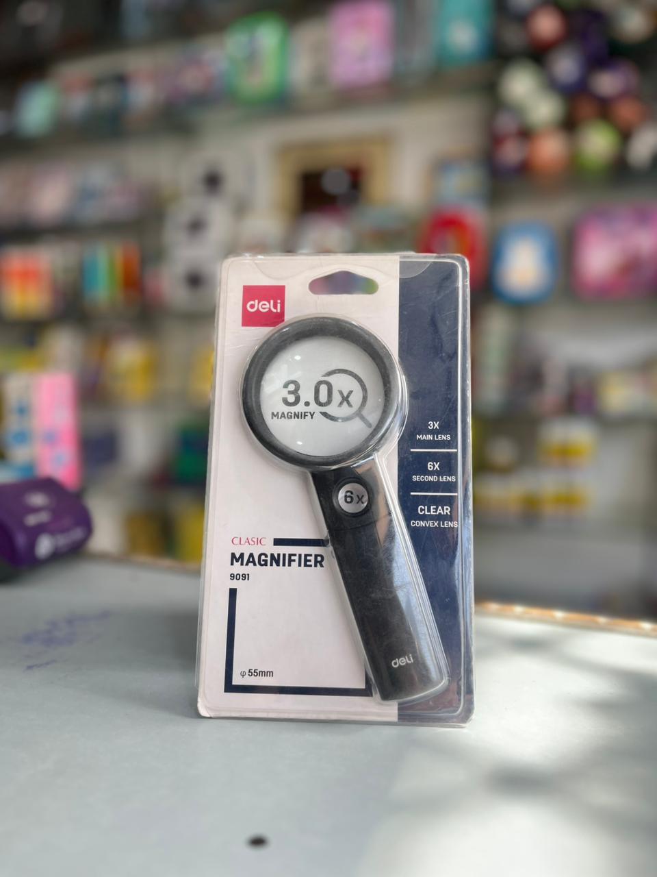 Deli Pro Magnifier 9091 – 3.0X & 6X Dual Lens with LED Light (55 mm)