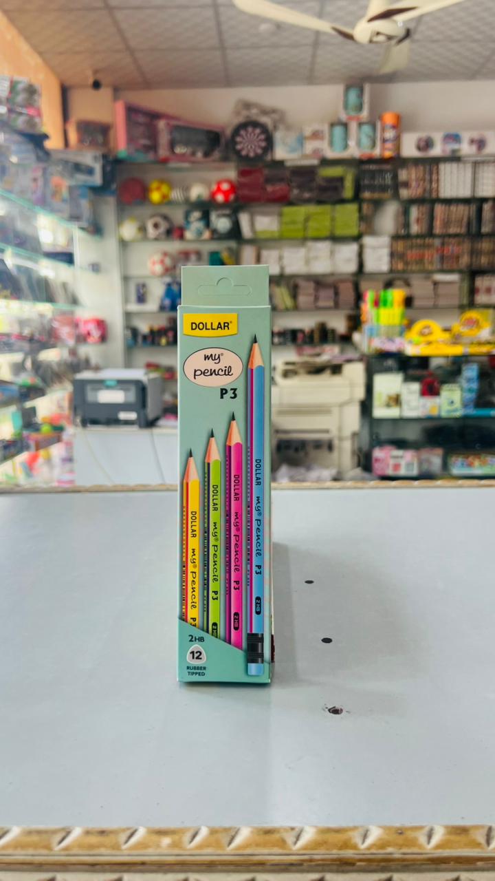 Dollar My Pencil P3 2HB – 12 Pencils (Rubber Tipped)
