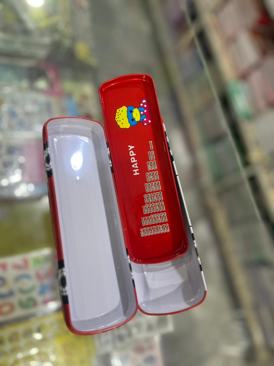 Premium Racing Car Tin Pencil Case with Removable Inner Tray