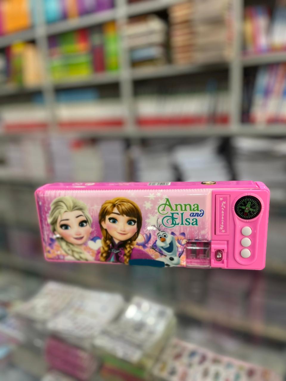 Anna & Elsa Kids Magnetic Geometry Box with Built-in Sharpener