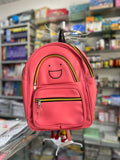 High-Contrast Neon Pink Nike Embroidered School Bag with Purple Trim
