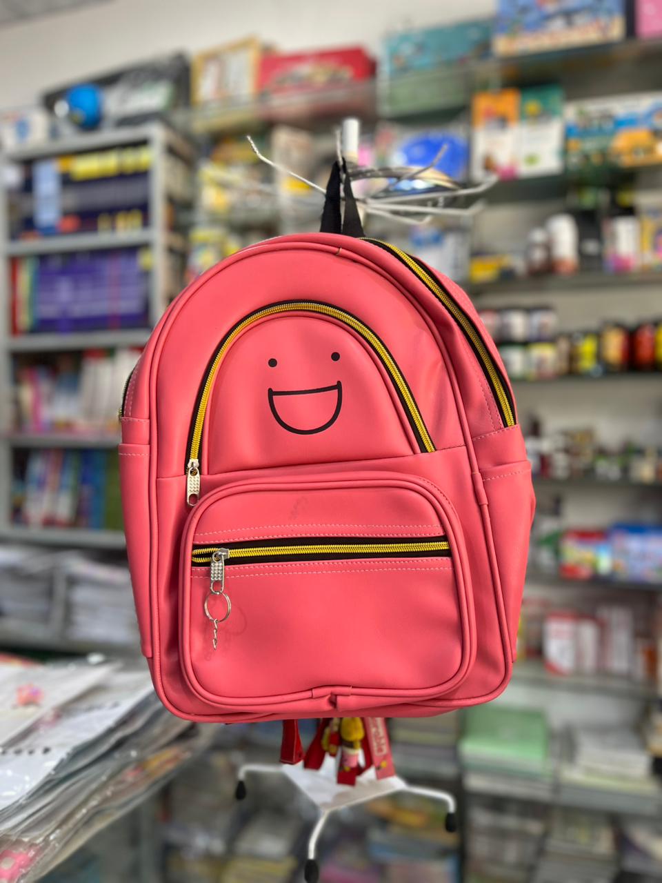 High-Contrast Neon Pink Nike Embroidered School Bag with Purple Trim