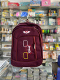 Minimalist Sleek Grey School Backpack with Vibrant Pom-Pom Charm