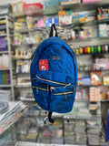 NYX Electric Blue Quilted Backpack with Geometric Line Art