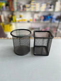 Minimalist Black Metal Mesh Pen Holder & Desk Organizer