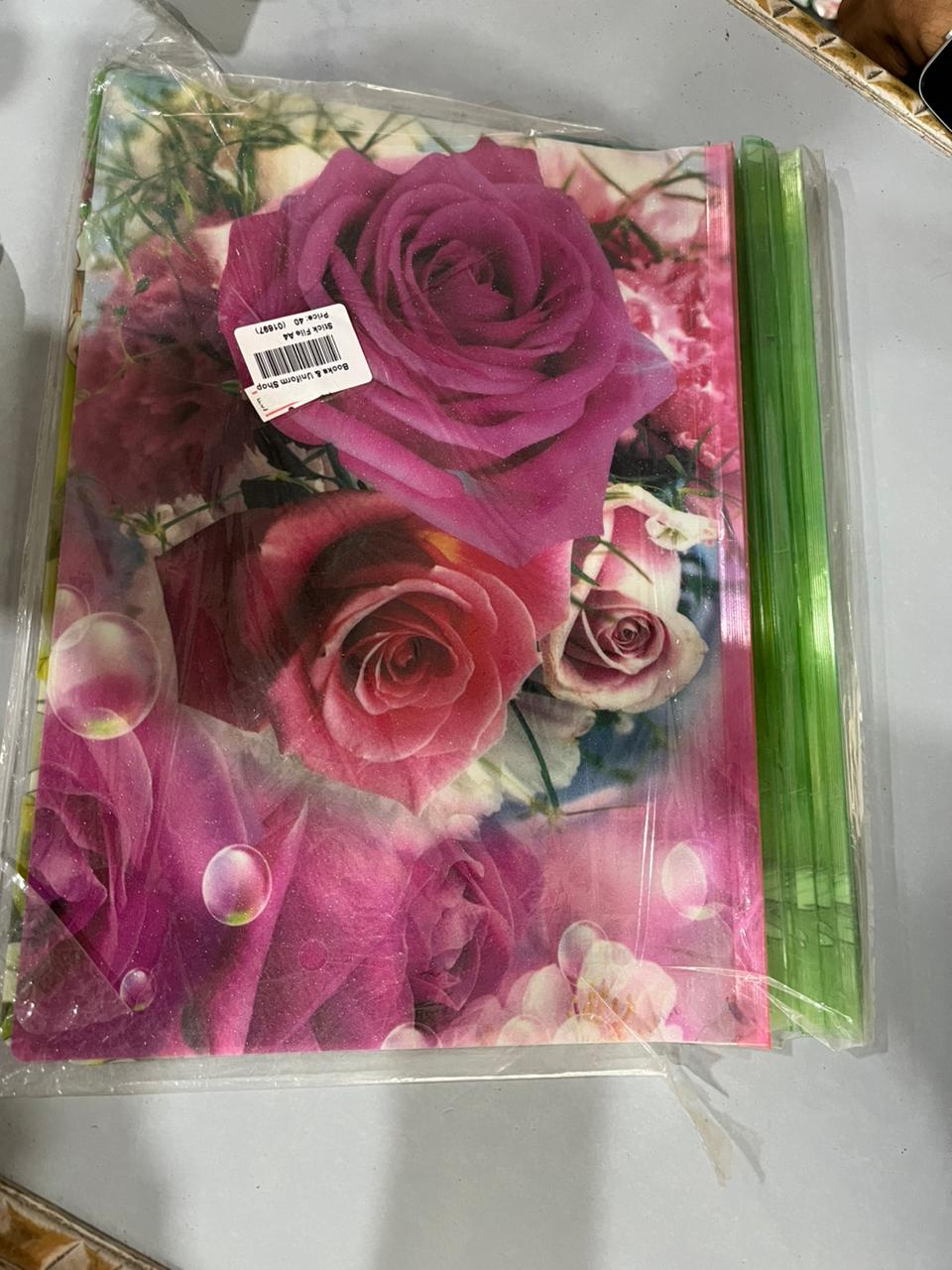 Premium Floral Print A4 Stick Files