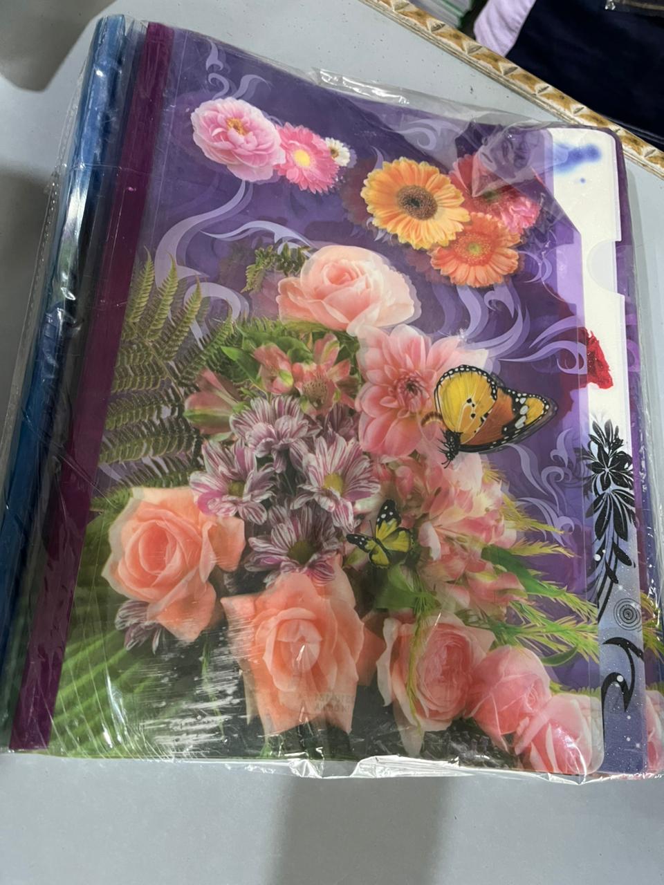 Premium Floral Print A4 Stick Files