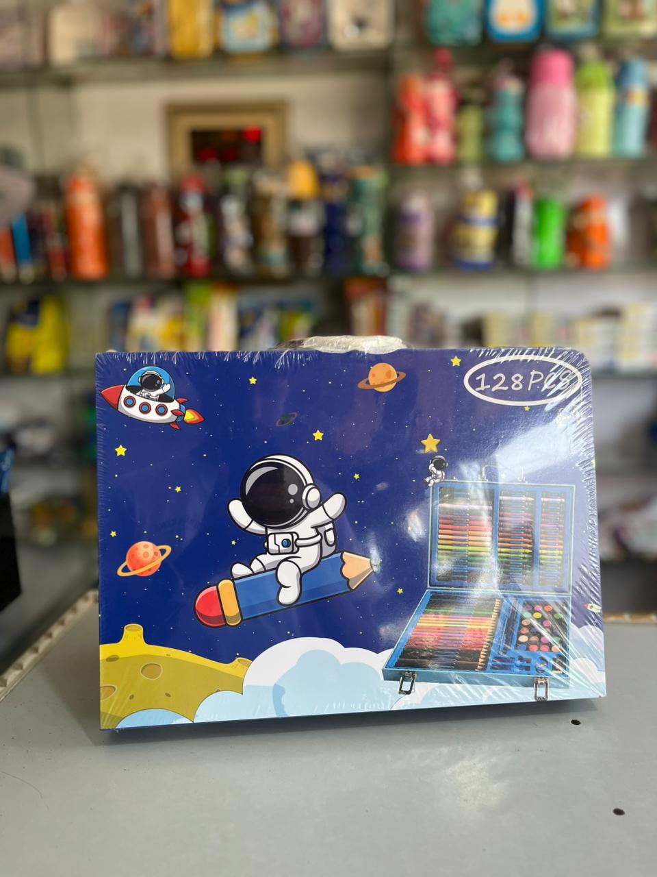 128-Piece Deluxe Kids Art Studio Suitcase Set
