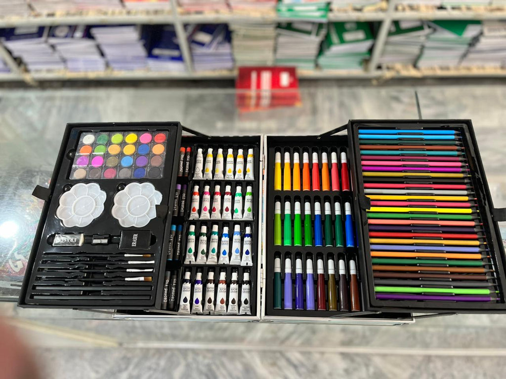 Kids Deluxe Aluminum Case Art & Painting Set (Multi-Tier)