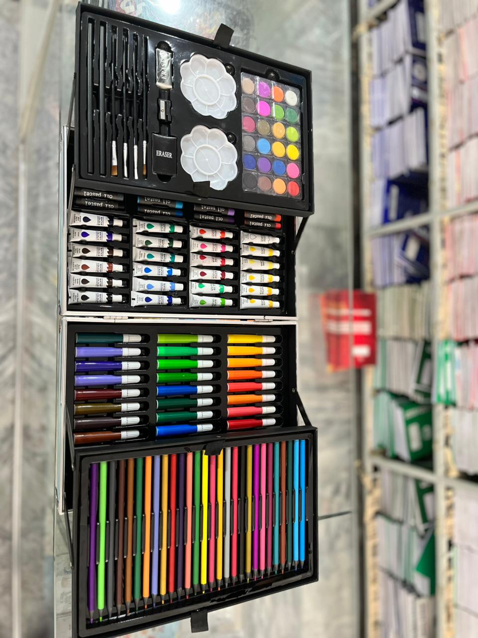Kids Deluxe Aluminum Case Art & Painting Set (Multi-Tier)