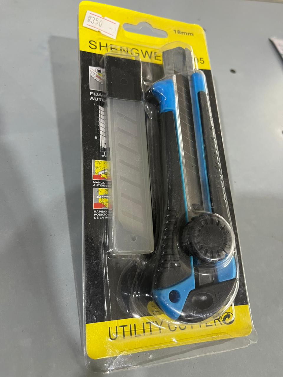 Shengwei Heavy-Duty 18mm Utility Cutter Set with Rotary Lock & Replacement Blades