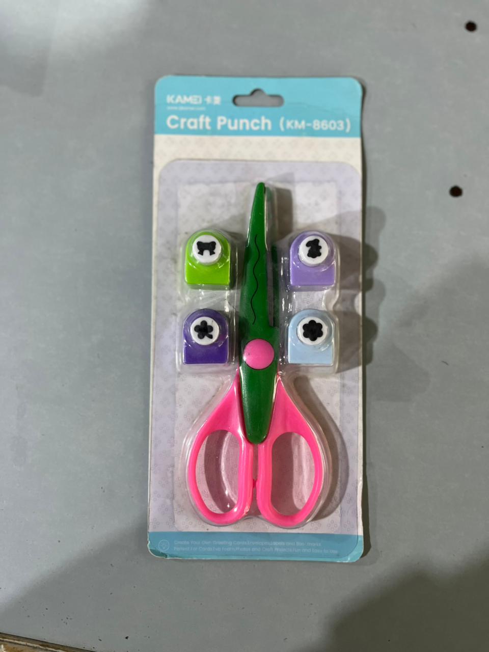 Kids Craft Punch & Zig-Zag Decorative Scissor Set (KM-8603)