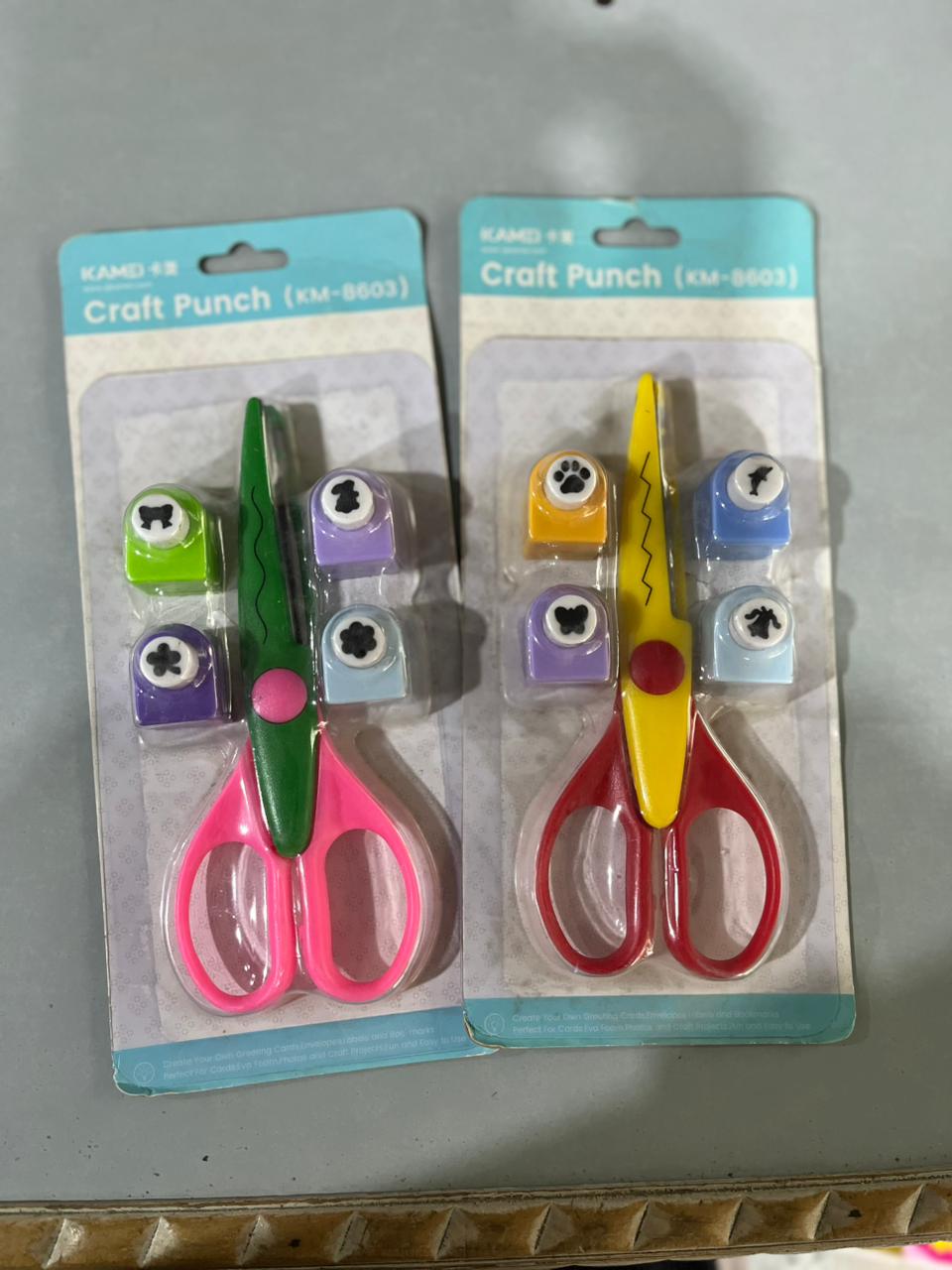 Kids Craft Punch & Zig-Zag Decorative Scissor Set (KM-8603)