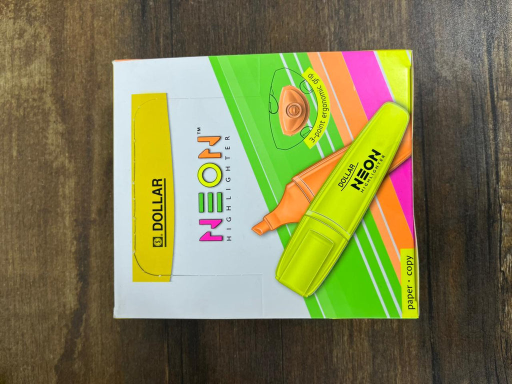 Dollar Neon Highlighter Chisel Tip (5mm) – Pack of 10 / Custom Mix Pack
