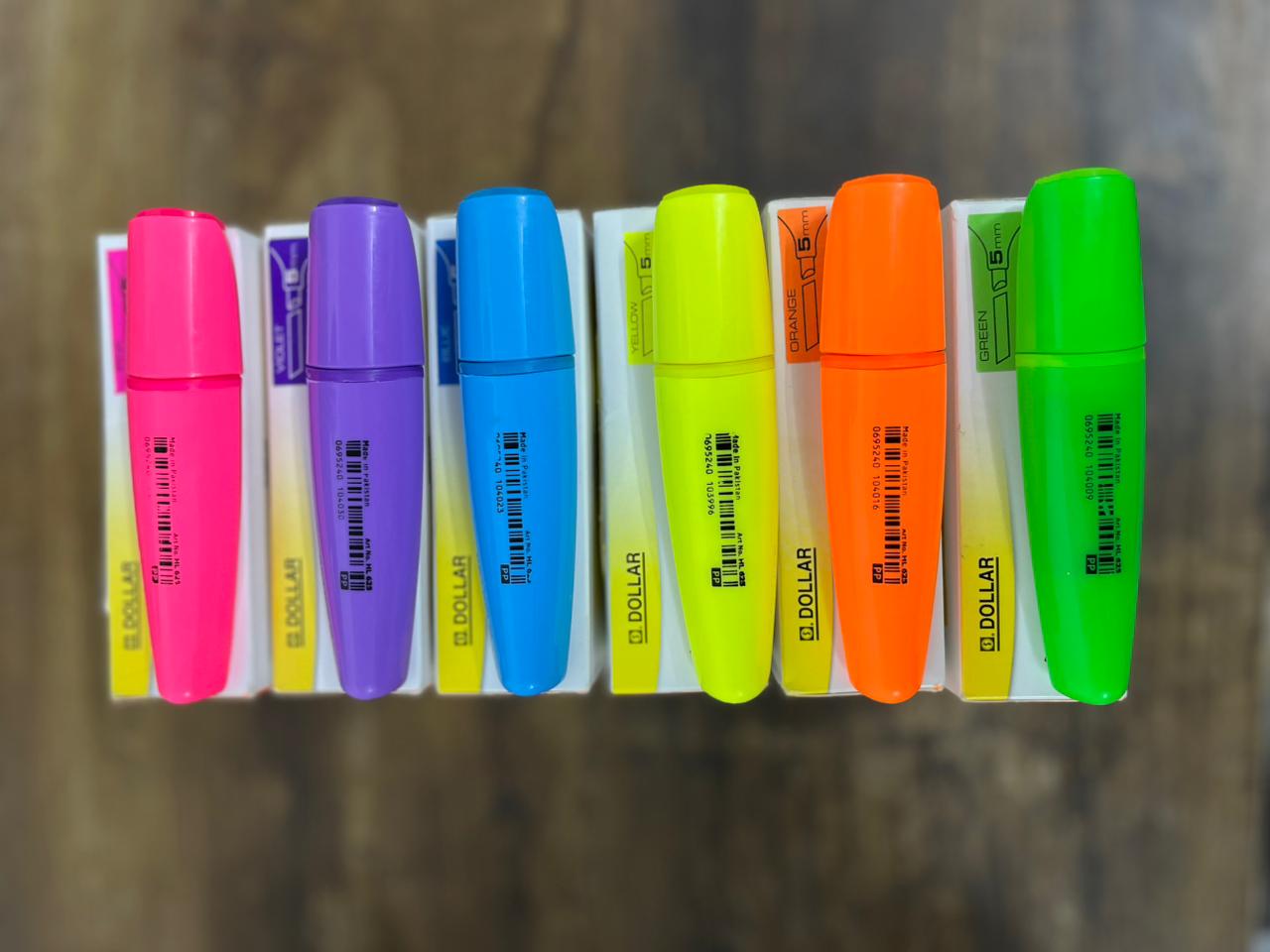 Dollar Neon Highlighter Chisel Tip (5mm) – Pack of 10 / Custom Mix Pack