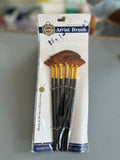 Keep Smiling Premium 6-Piece Fan Paint Brush Set for Artists