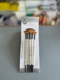 Keep Smiling Premium 5-Piece Fan Paint Brush Set (White Handle)
