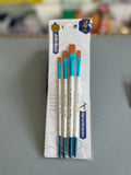 Keep Smiling 4 Pcs Premium Flat Paint Brush Set with Aesthetic Blue Ferrules (A6104F)