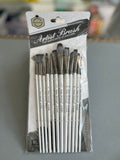Keep Smiling 12 Pcs Premium Assorted Mixed Artist Brush Set (6160M)