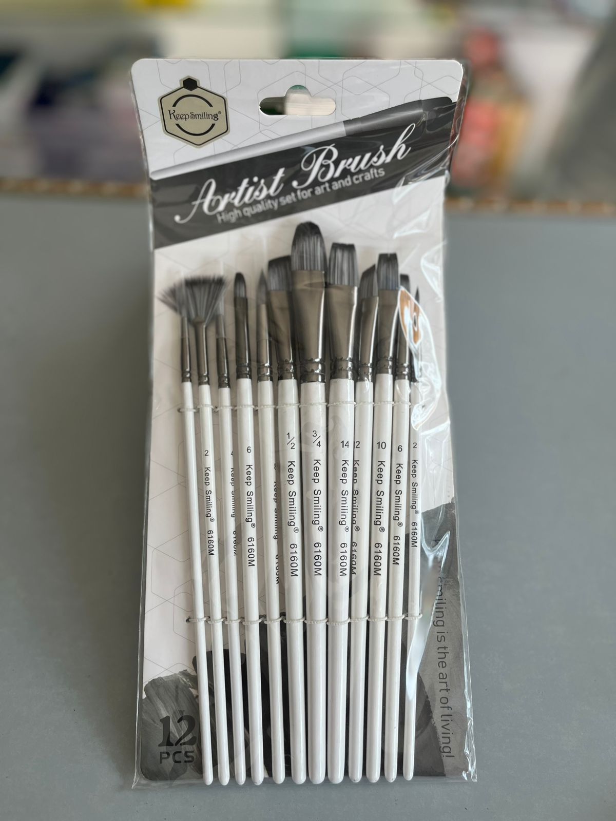 Keep Smiling 12 Pcs Premium Assorted Mixed Artist Brush Set (6160M)
