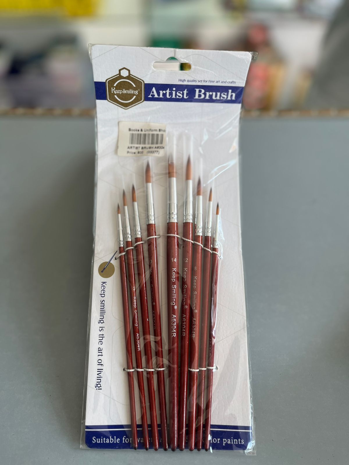 Keep Smiling 9 Pcs Premium Round Nylon Artist Brush Set (A6304R)