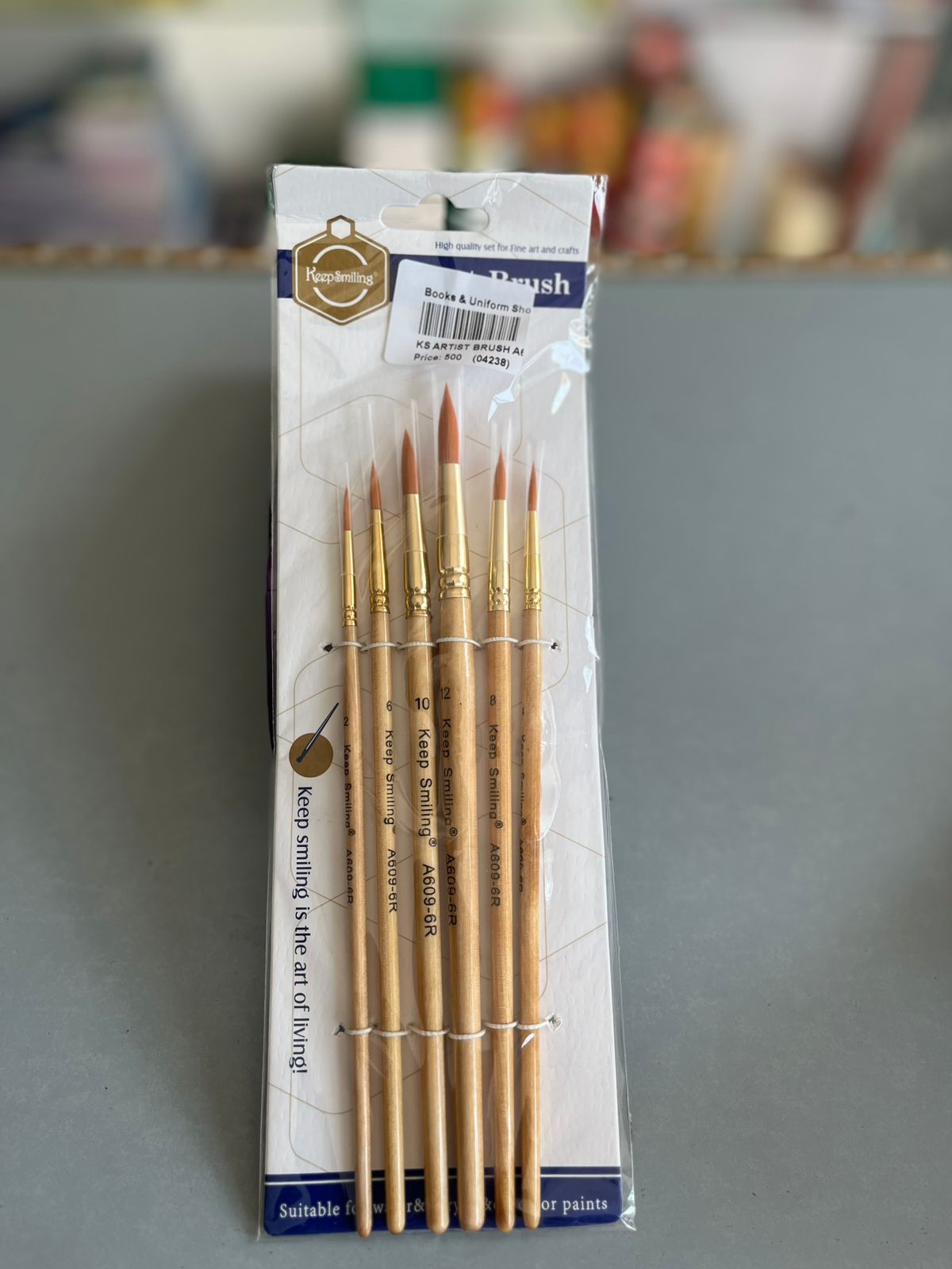 Keep Smiling 6 Pcs Premium Professional Artist Fan Brush Set (A6088)