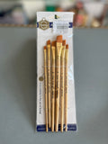 Keep Smiling 9-Piece Professional Round Artist Paint Brush Set (A6304R) – Mahogany Wooden Edition
