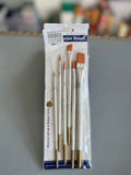 Keep Smiling 6-Piece Multi-Shape Artist Paint Brush Set (A0101) – White & Gold Value Edition
