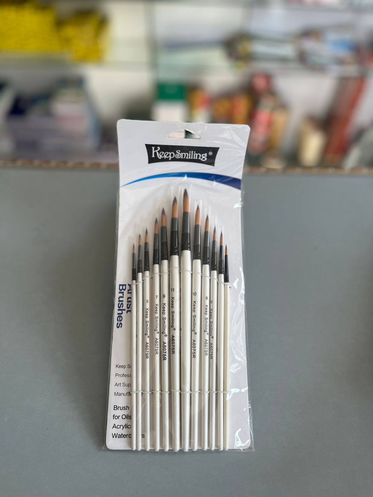 Keep Smiling 12-Piece Professional Round Artist Paint Brush Set (A6075R)