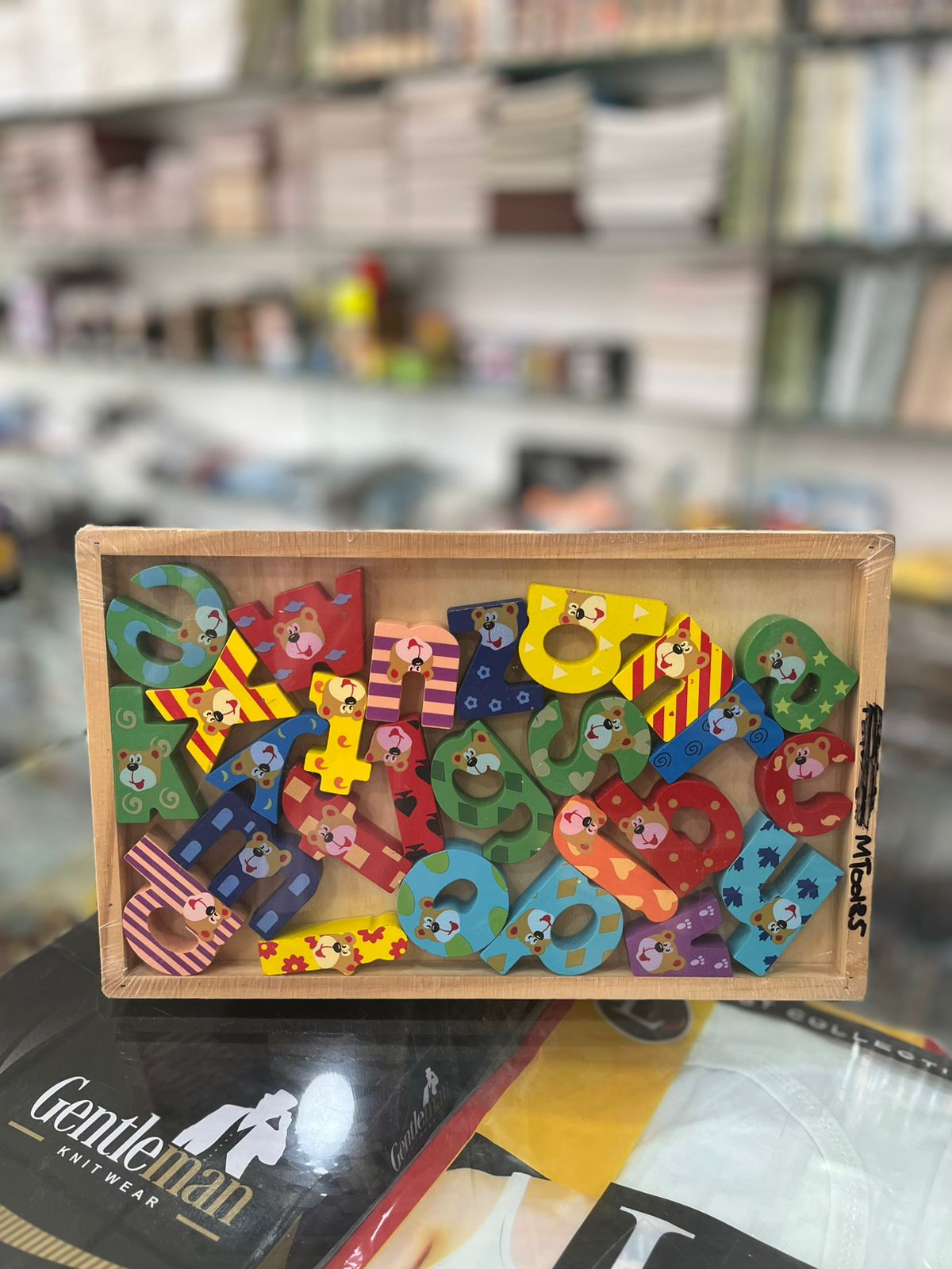 Wooden Cartoon Bear Alphabet Letters Learning Set