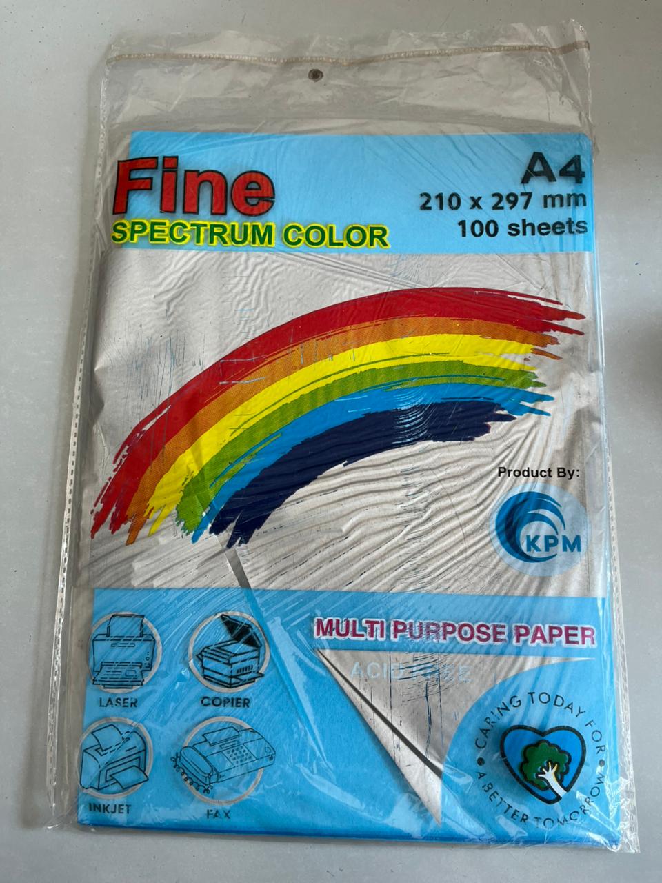 Fine Spectrum A4 Multi-Purpose Colored (Computer) Paper - 100 Sheets Pack