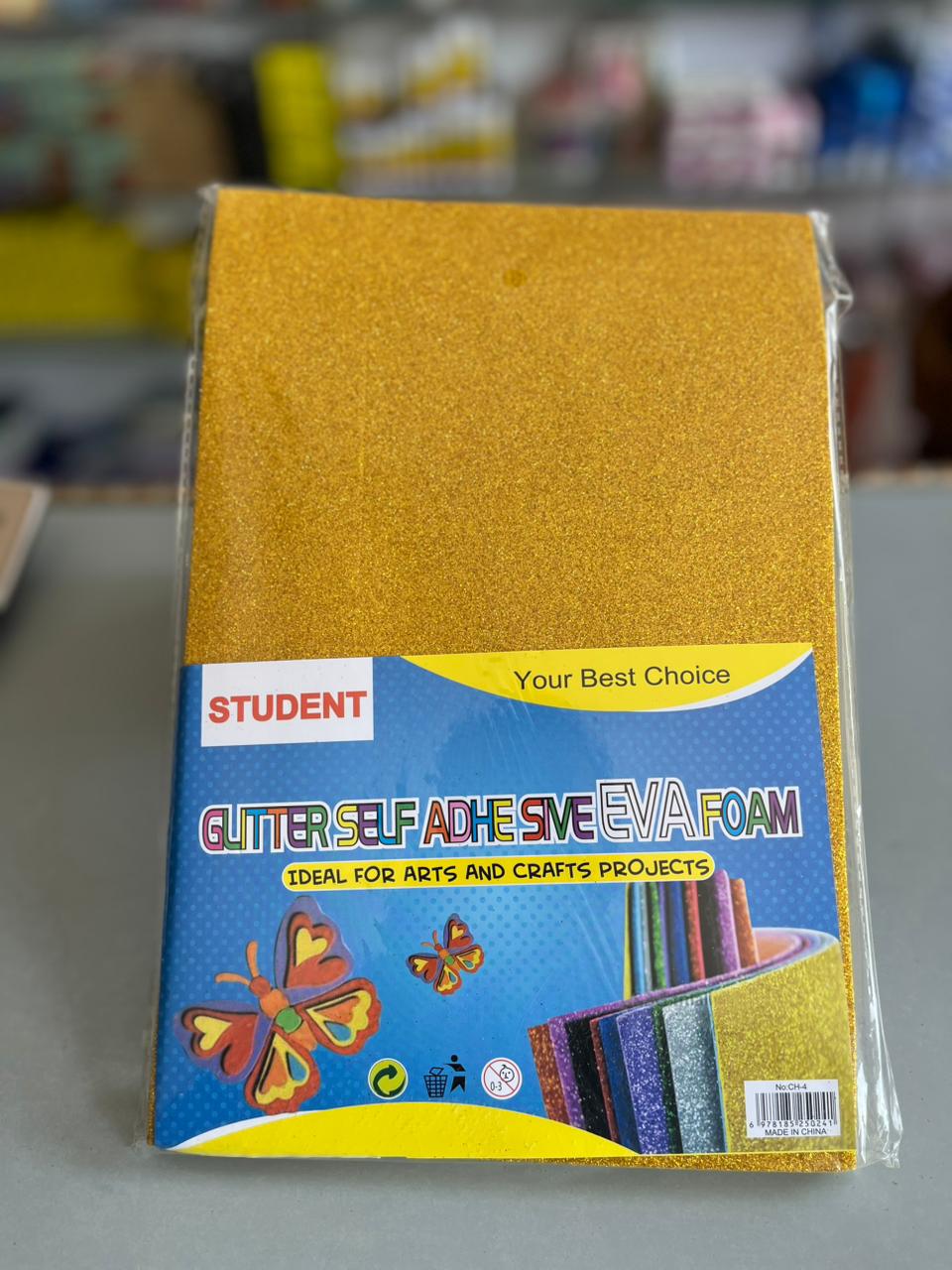 Self-Adhesive Glitter EVA Foam Sheets – Pack of 100 ( Also Customization)