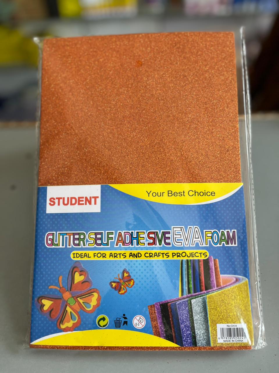 Self-Adhesive Glitter EVA Foam Sheets – Pack of 100 ( Also Customization)