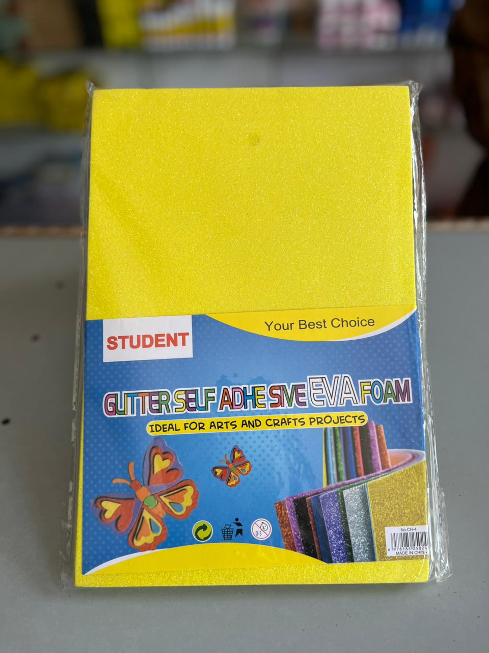 Self-Adhesive Glitter EVA Foam Sheets – Pack of 100 ( Also Customization)