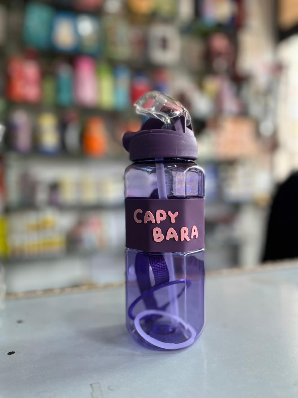 Capybara Aesthetic Water Bottle with Straw & Strap (750ml)