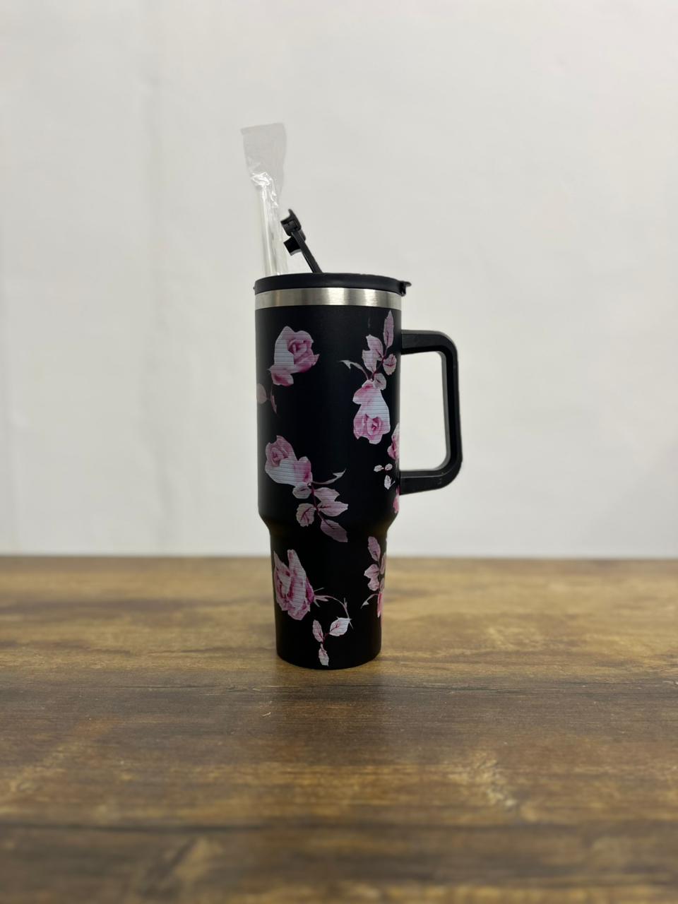 Smart Temperature-Display Floral Tumbler