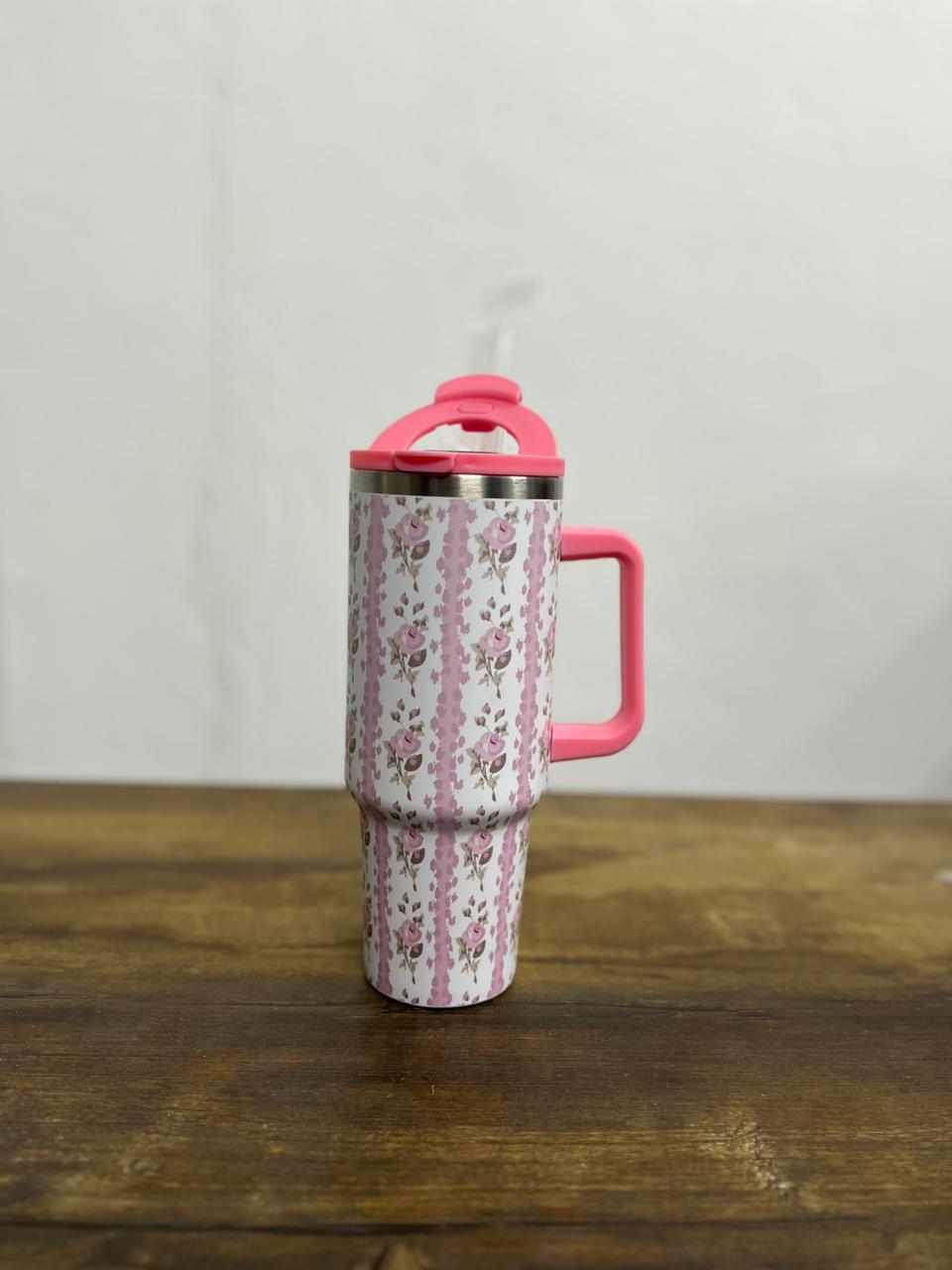Smart Temperature-Display Floral Tumbler