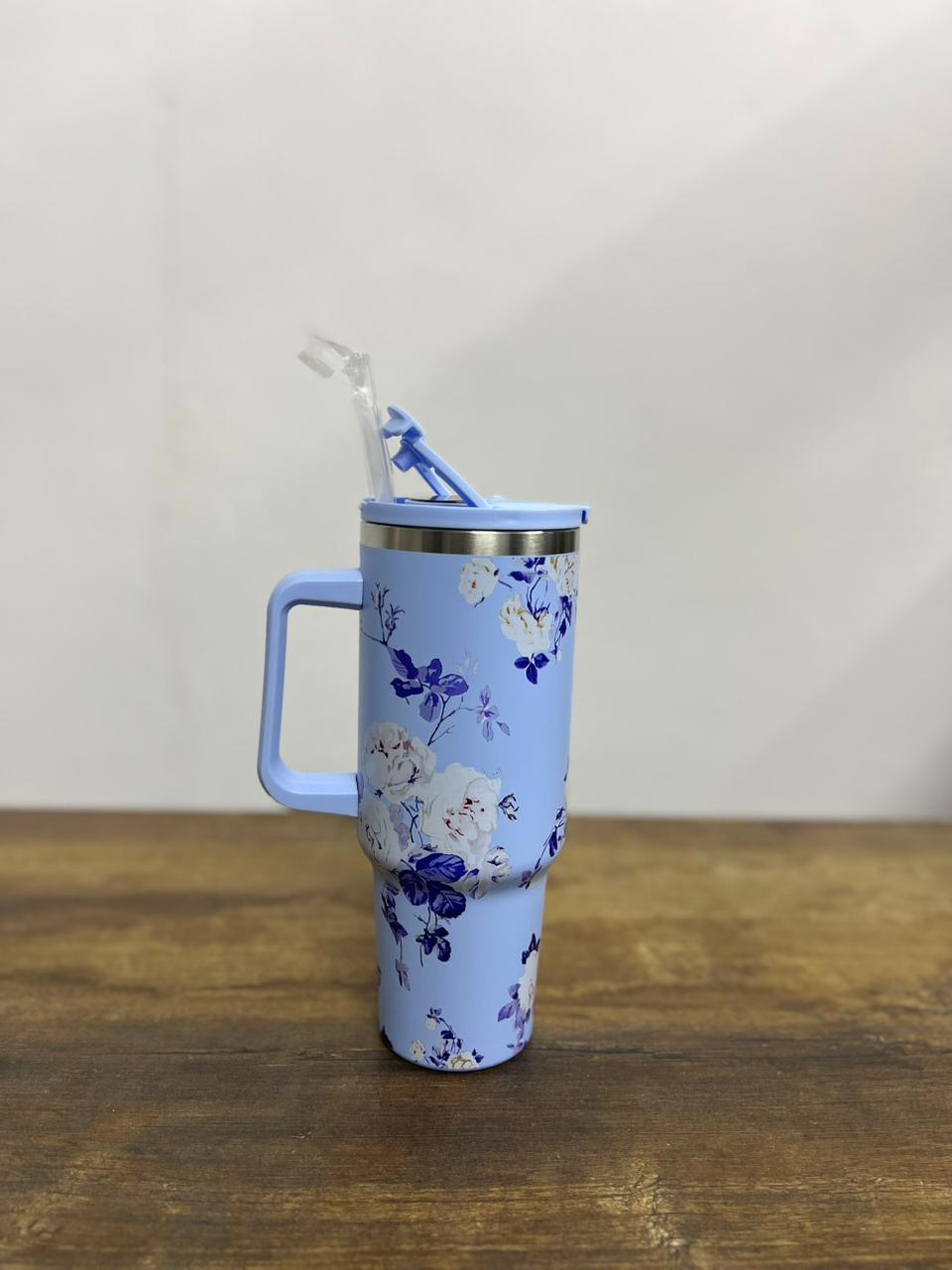 Smart Temperature-Display Floral Tumbler