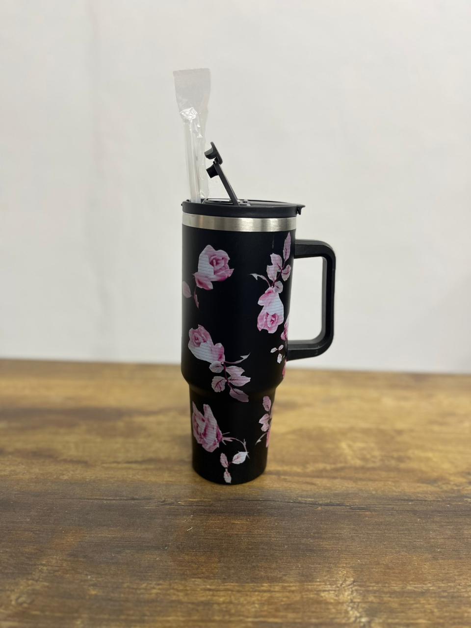 Smart Temperature-Display Floral Tumbler
