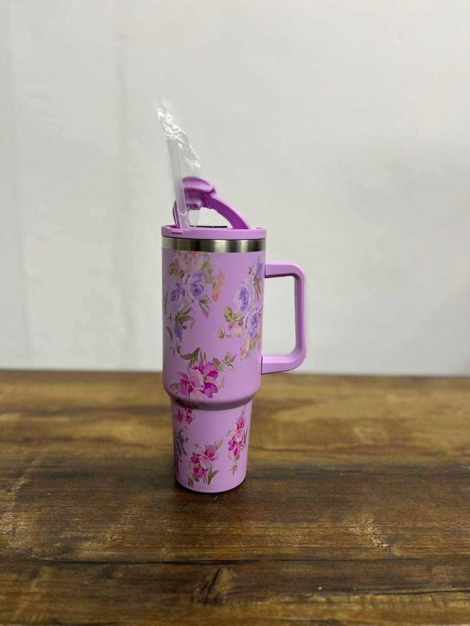 Smart Temperature-Display Floral Tumbler