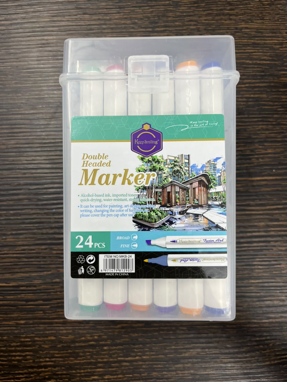 Keep Smiling Double-Headed Alcohol-Based Sketch Markers (12 & 24 Pcs)