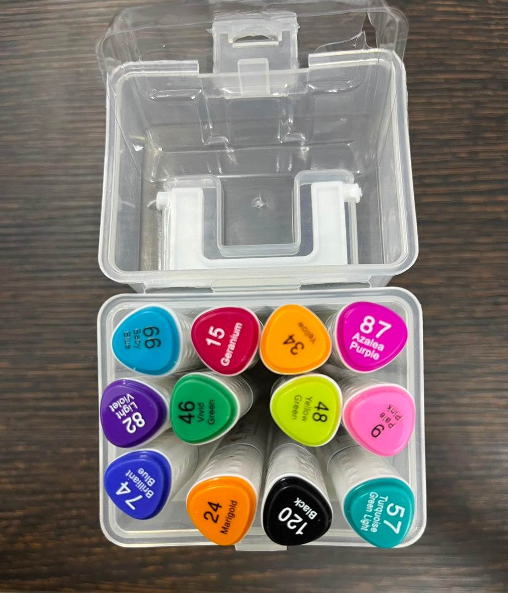 Keep Smiling Double-Headed Alcohol-Based Sketch Markers (12 & 24 Pcs)