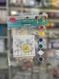 Kids Painting Set with Mini Canvas & Easel - 10x10cm Art Kit