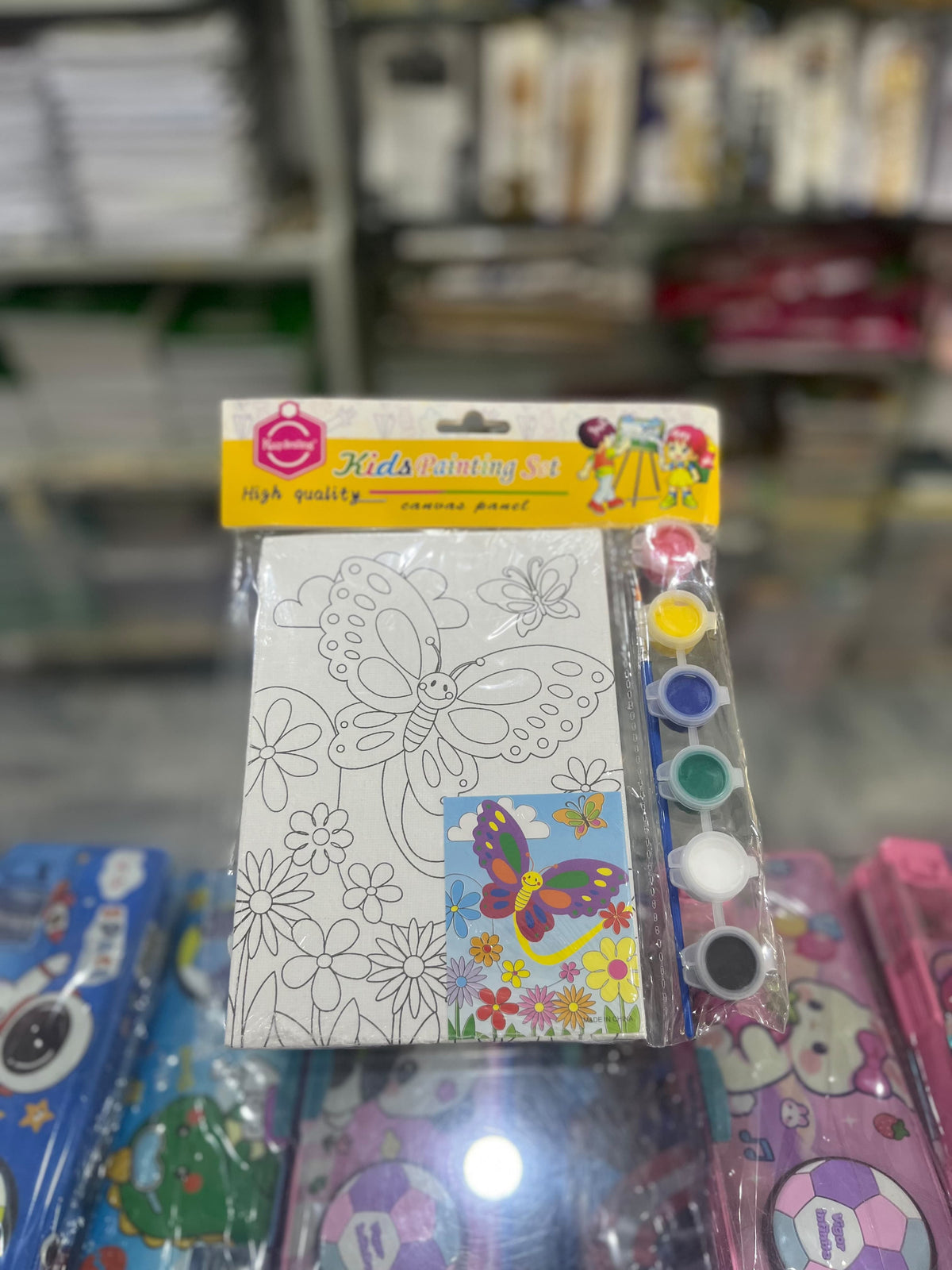 Butterfly & Flowers Canvas Painting Set - Kids Art Kit