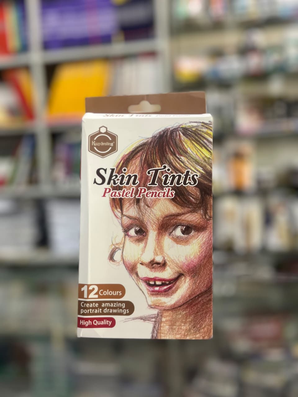 Keep Smiling Skin Tints Pastel Pencils - 12 Colours - Professional Portrait Pastel Pencils for Skin Tone Drawing