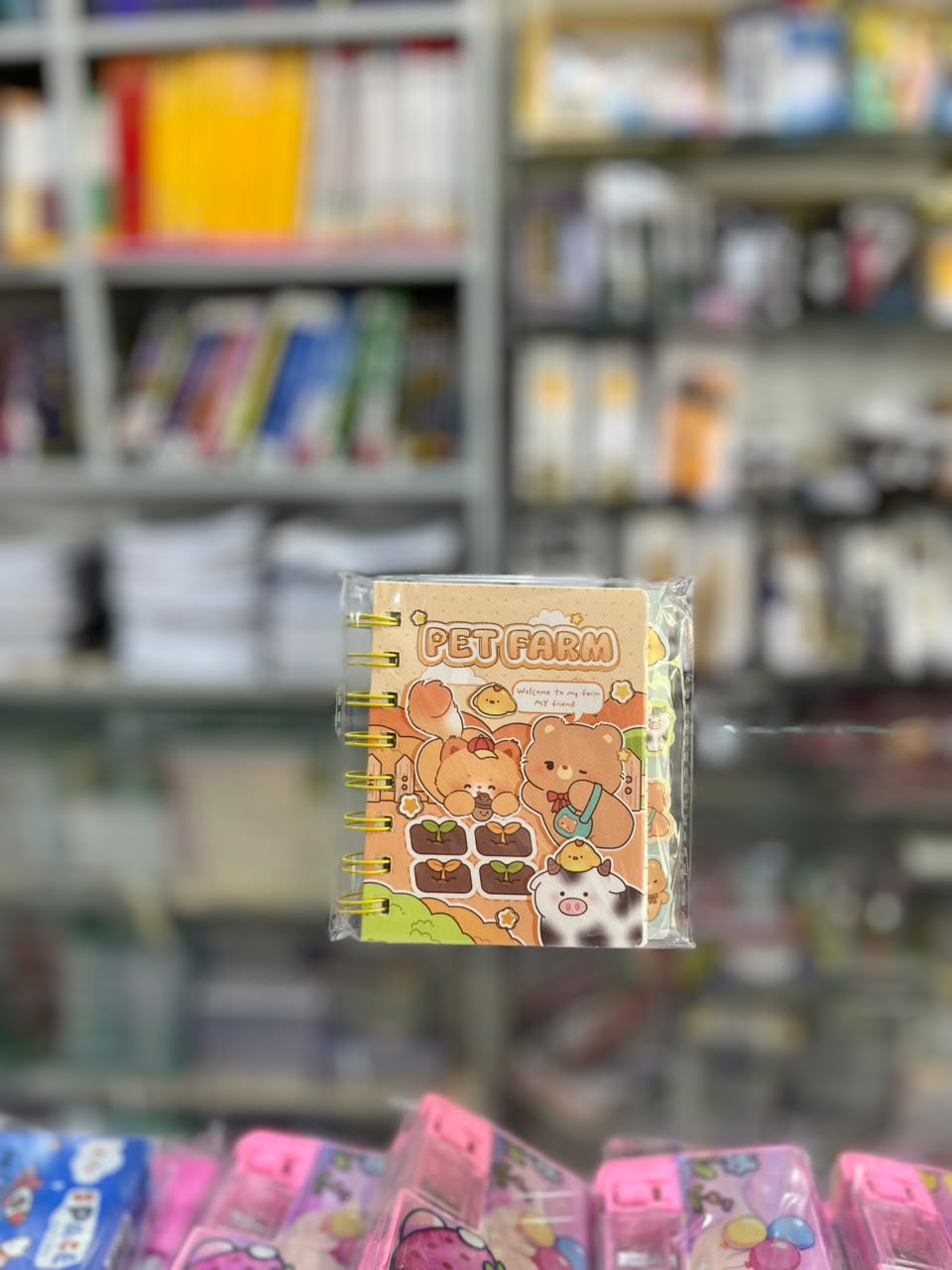 "Pet Farm" Cute Animal Mini Spiral Notebook (Pack of Cute Designs) (pack of four)